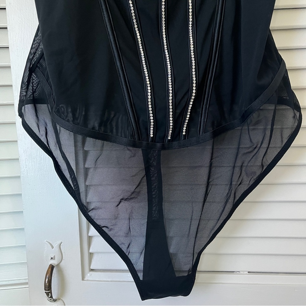 NWT Auden Black Rhinestone Lingerie Bodysuit‎ Sz 1X - Picture 6 of 10